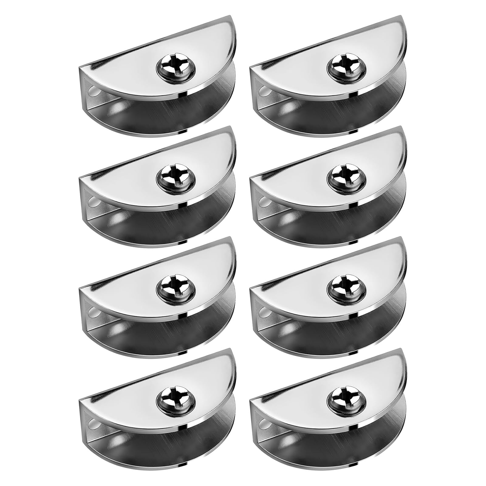 Shaped Glass Shelf Brackets for 8-12mm Glass Adjustable Fit Glasses Clip Ideal for Partitions & Kitchen Use Bathroom Clamps