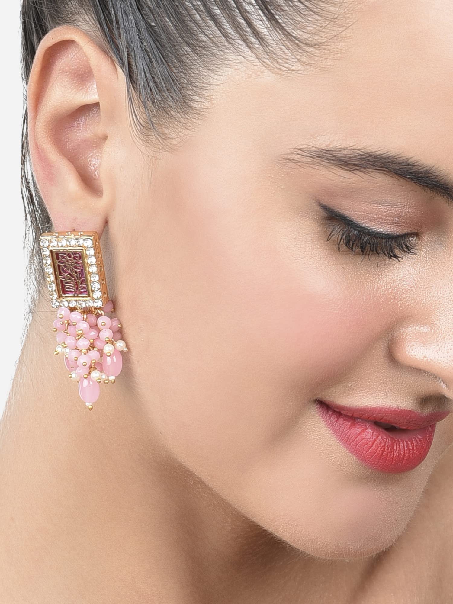 Traditional Drop Earrings with Clustered Beads