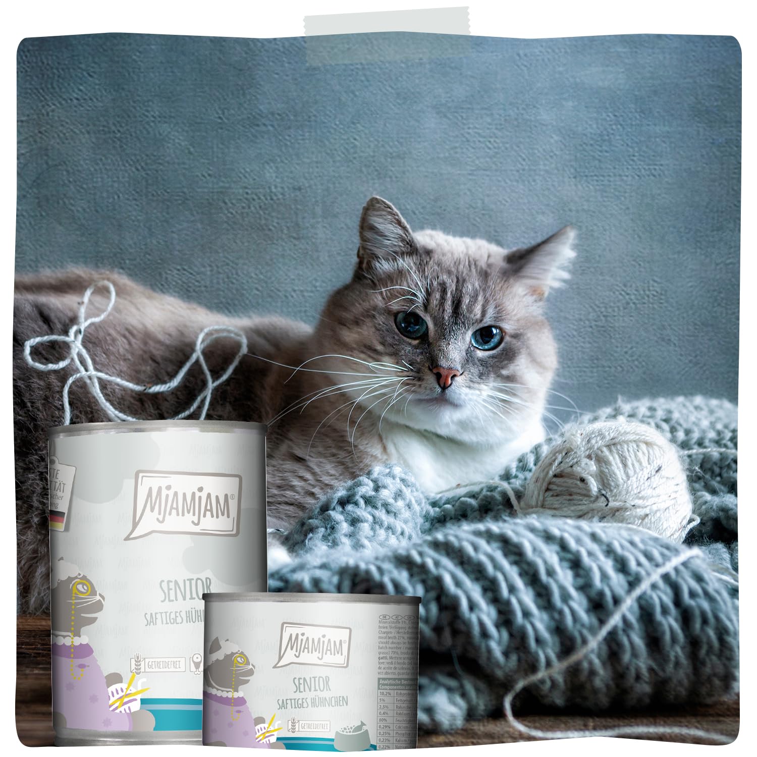 MjAMjAM - Premium Nourriture Humide pour Chats - Senior - Poulet juteux, Paquet de 6 (6x200g), sans céréales