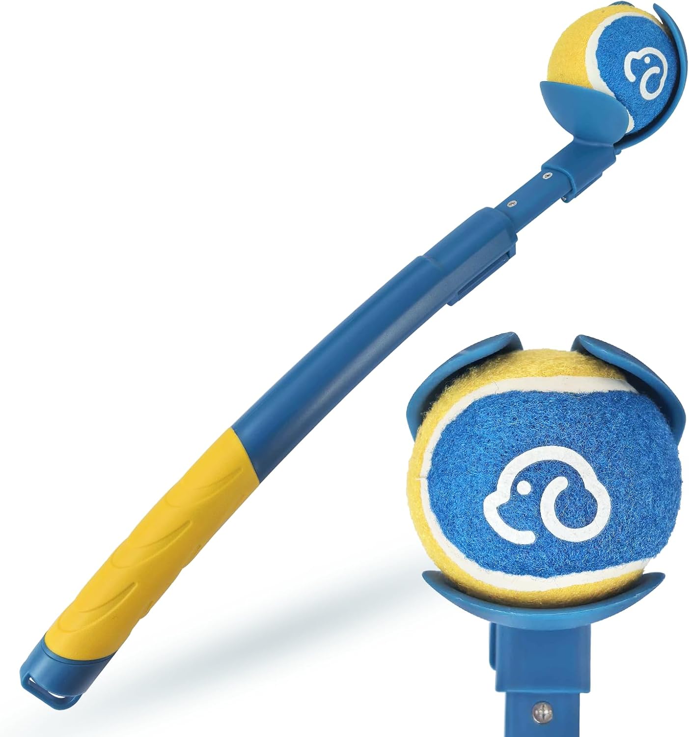 Extendable Dog Ball Thrower – Hands-Free Pickup, Telescopic Fetch Launcher with Clip & Ball for Outdoor Play