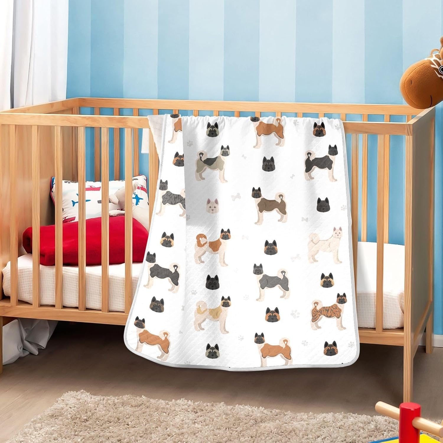 vvfelixl Baby Swaddle Blanket for Boys Girls Akita Baby Receiving Blanket for Newborn Nursery Blankets for Crib Stroller 30x40 in
