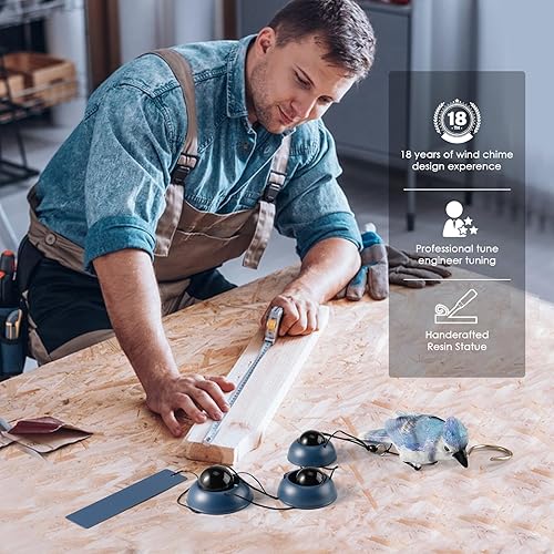 Miniatura 6 de Campanas de viento para exteriores, campanillas de viento con 3 campanas más grandes para mamá, papá, hija, regalo de mujer, campanillas de viento