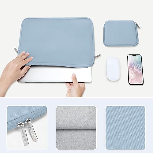 Miniatura 79 de MOSISO - Funda para laptop, repelente al agua, bolsa de neopreno con funda pequeña azul (Airy Blue)
