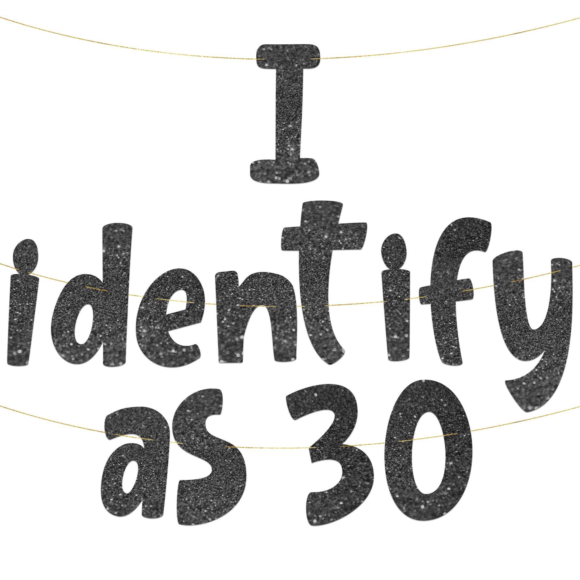 Pre-Strung Funny Birthday Black Glitter Banner - Funny 21st Birthday Decorations for Men and Women - Birthday Party Supplies and Gifts