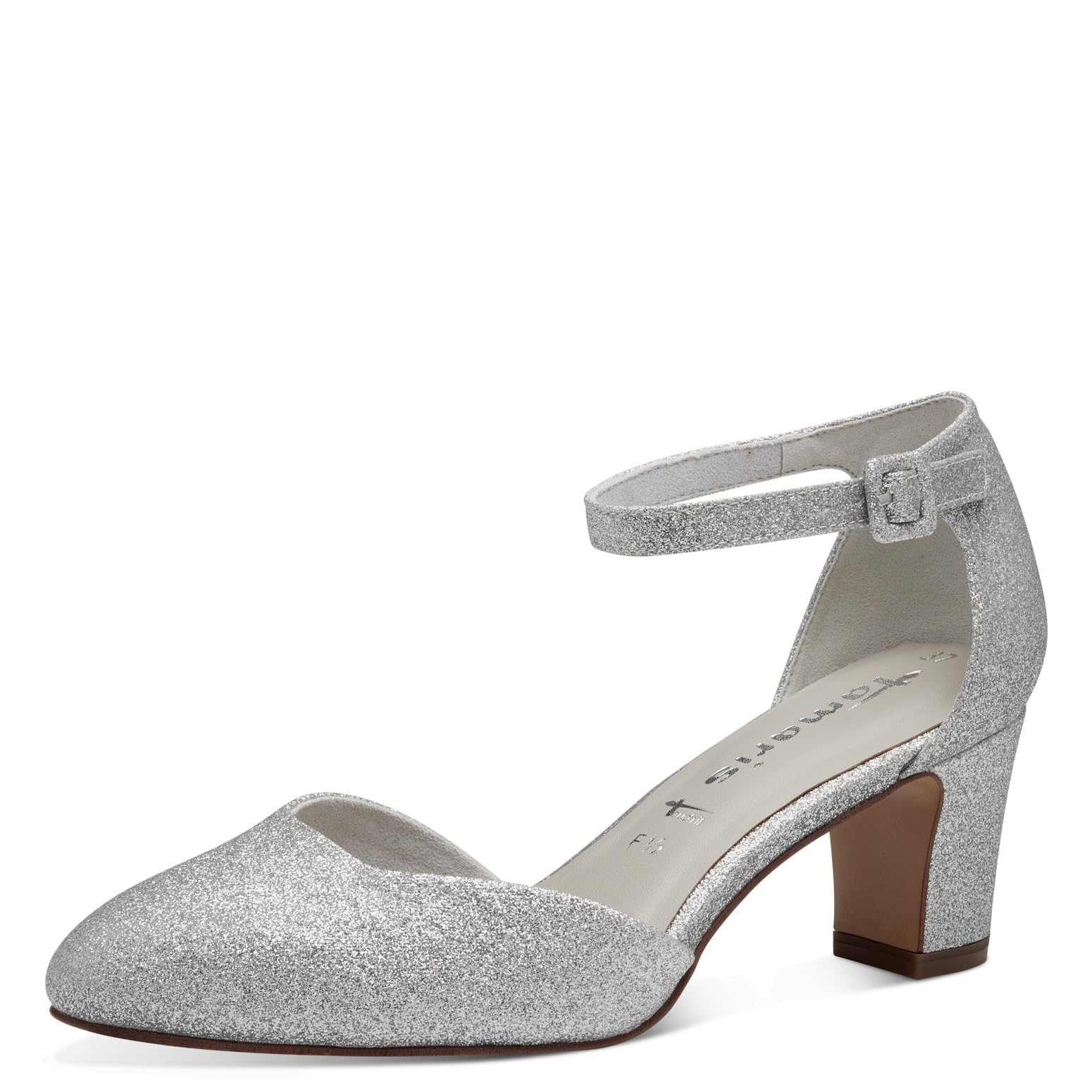 Tamaris Women's pumps with block heel metallic 3.5 UK