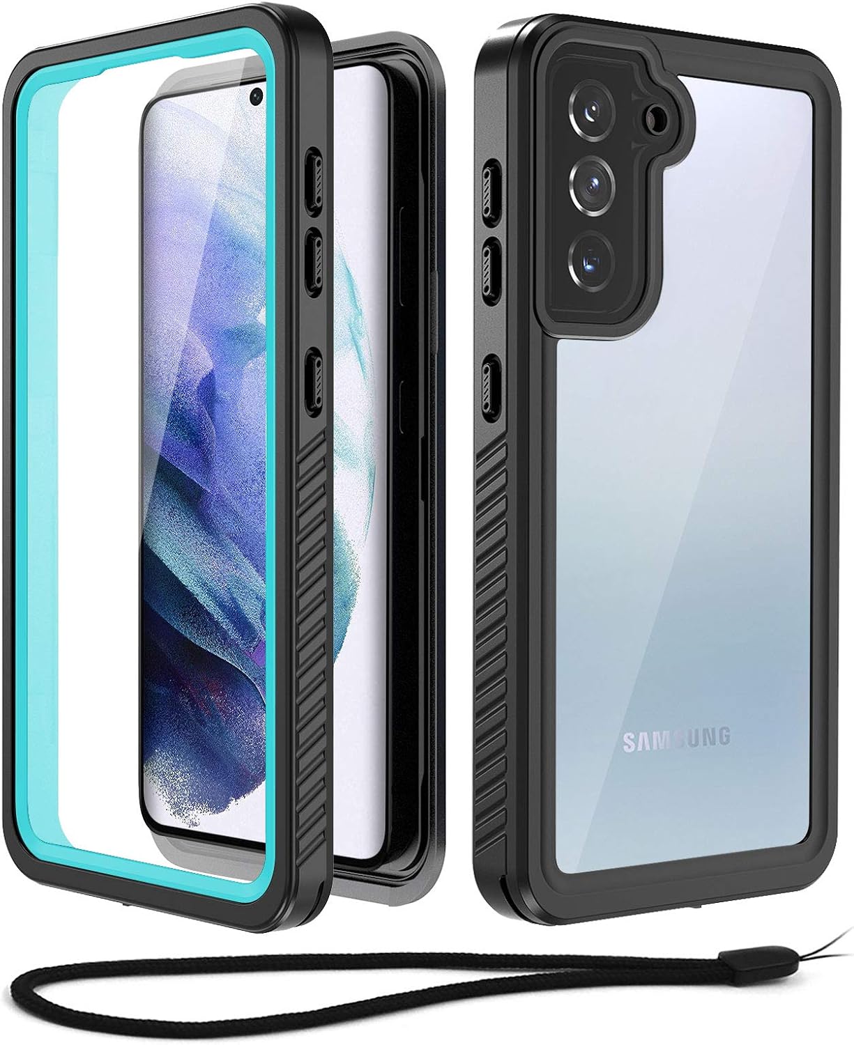 Beasyjoy Samsung Galaxy S21 Plus Waterproof Case with Built-in Screen Protector, Full Body Protective Shockproof Dustproof IP68 Waterproof Military Tough Clear 5G Cover for Galaxy S21+ 6.7 Inch, Blue