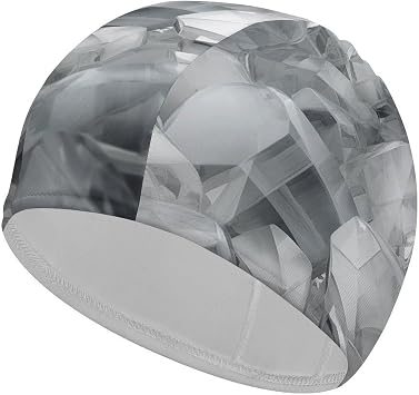 White and Silver Gray Swim Cap Unisex Adult Swimming Cap Non Slip Pool Hat Comfortable Durable Easy to Put On and Off Waterproof Swim Hat Keep Hair Dry