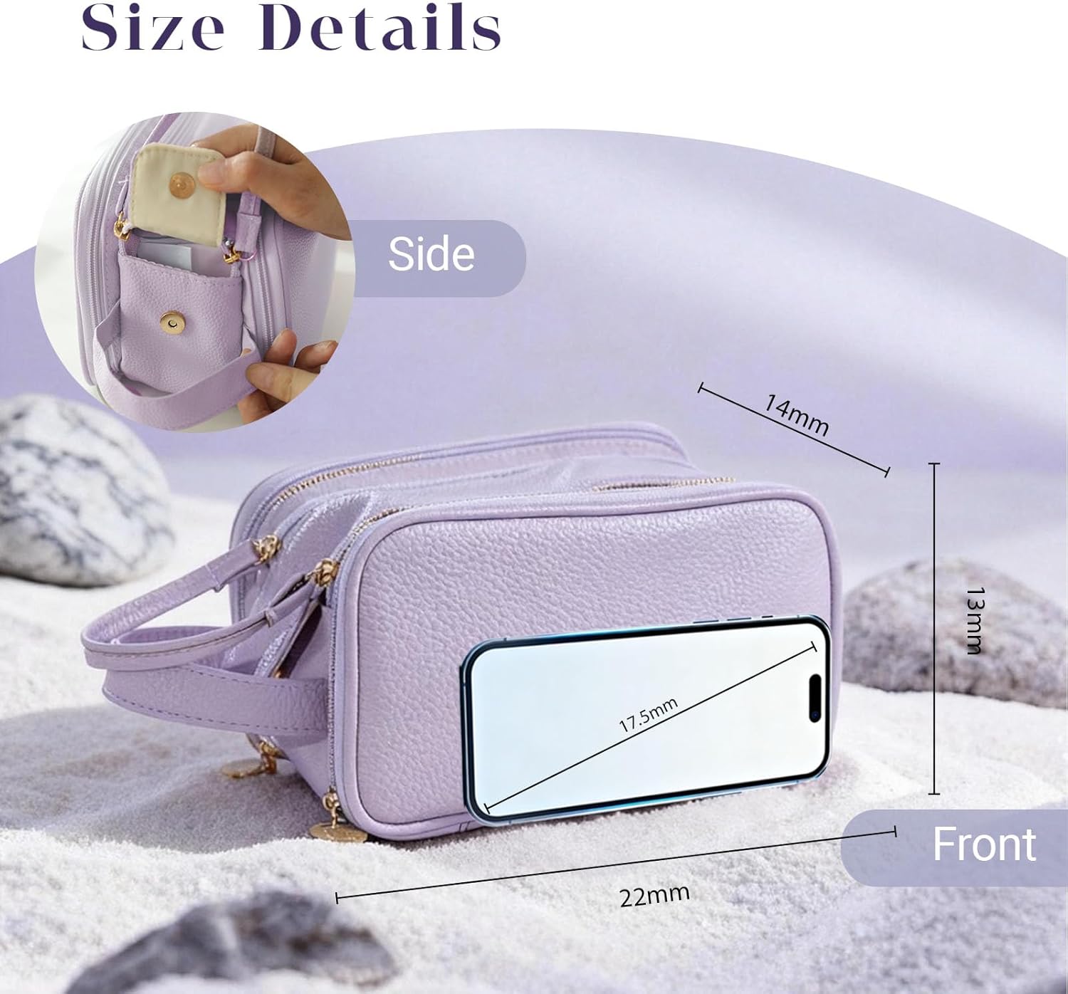 Travel Makeup Bag, Cosmetic bag, Portable Cosmetic Bag, Large Capacity Cosmetic Bags for Women, Large Opening Waterproof Storage Toiletry Bags, Make up bag for traveling, Travel Essentials - Image 3