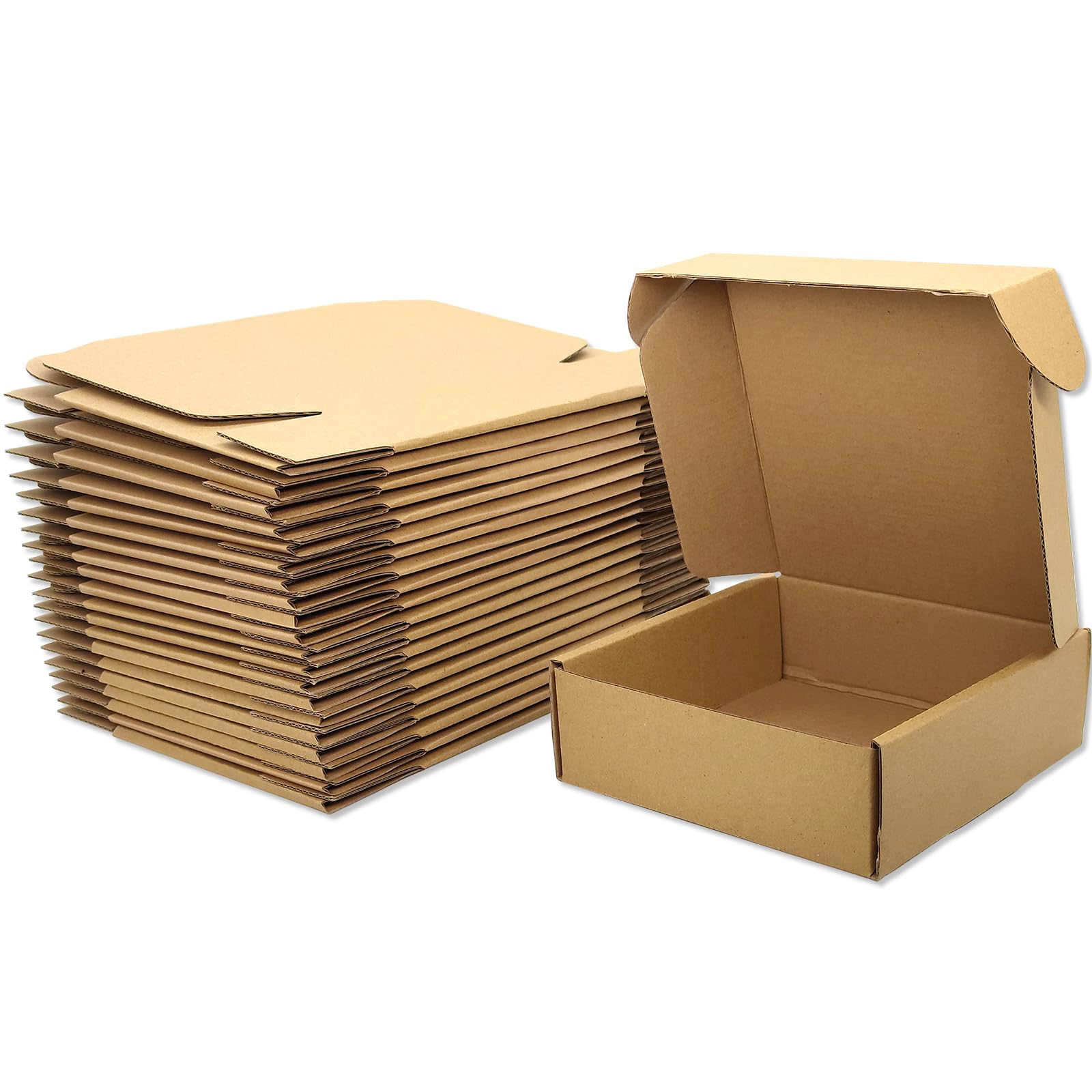 Small Brown Shipping Boxes for Small Business Pack of 25-8x8x4 inches Cardboard Corrugated Mailer Boxes for Shipping Packaging Craft Gifts Giving Products