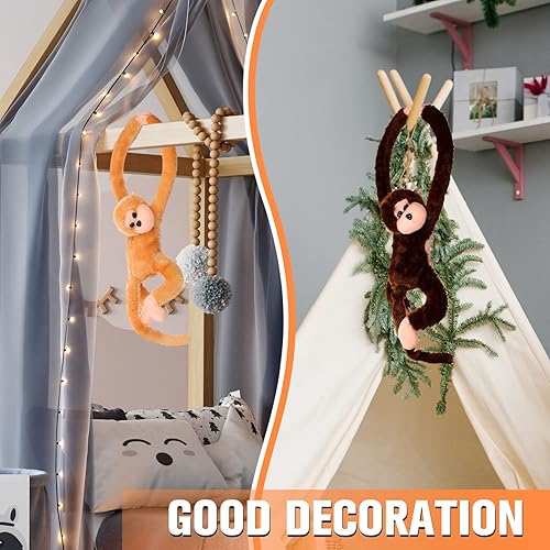 Miniatura 5 de Chivao Paquete de 8 monos de peluche colgantes de peluche con ganchos y bucles, manos de 20 pulgadas, animal de peluche grande para adultos,