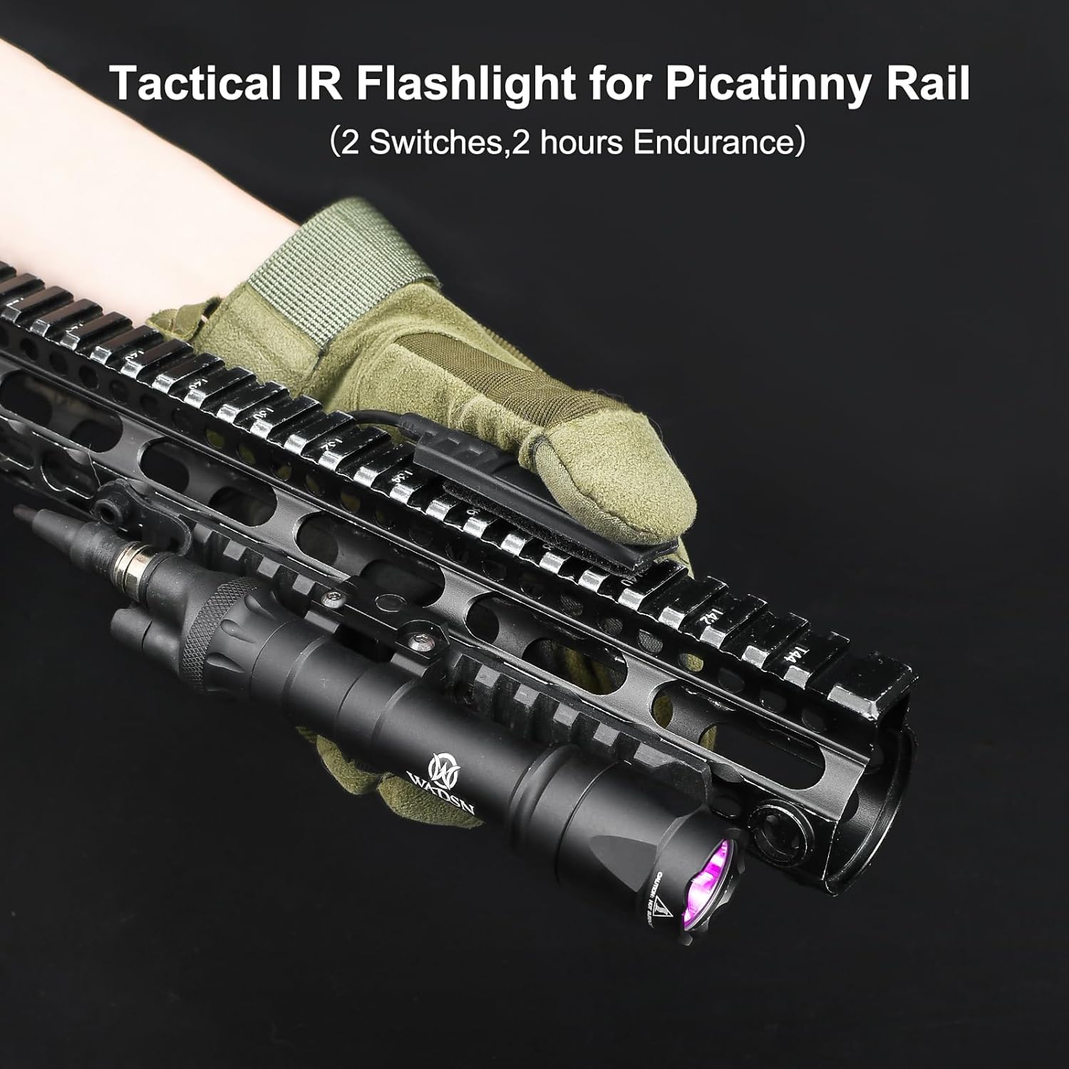 NOBUHIRO 1.5" High Picatinny Riser Mount Red Dot Riser Mount & M600C IR Flashlight, Tactical IR Light Picatinny flashlights (Tan,Black)