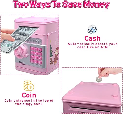 Miniatura 4 de PhilaeEC Alcancía de juguete para niños y niñas (rosa-rosa)