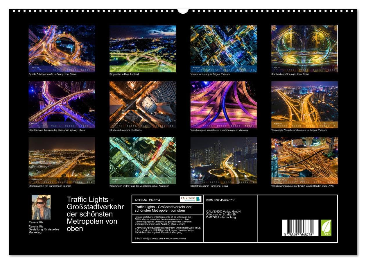 Traffic Lights - Großstadtverkehr der schönsten Metropolen von oben (hochwertiger Premium Wandkalender 2026 DIN A2 quer), Kunstdruck in Hochglanz: ... aufregender Weltstädte (CALVENDO Orte)