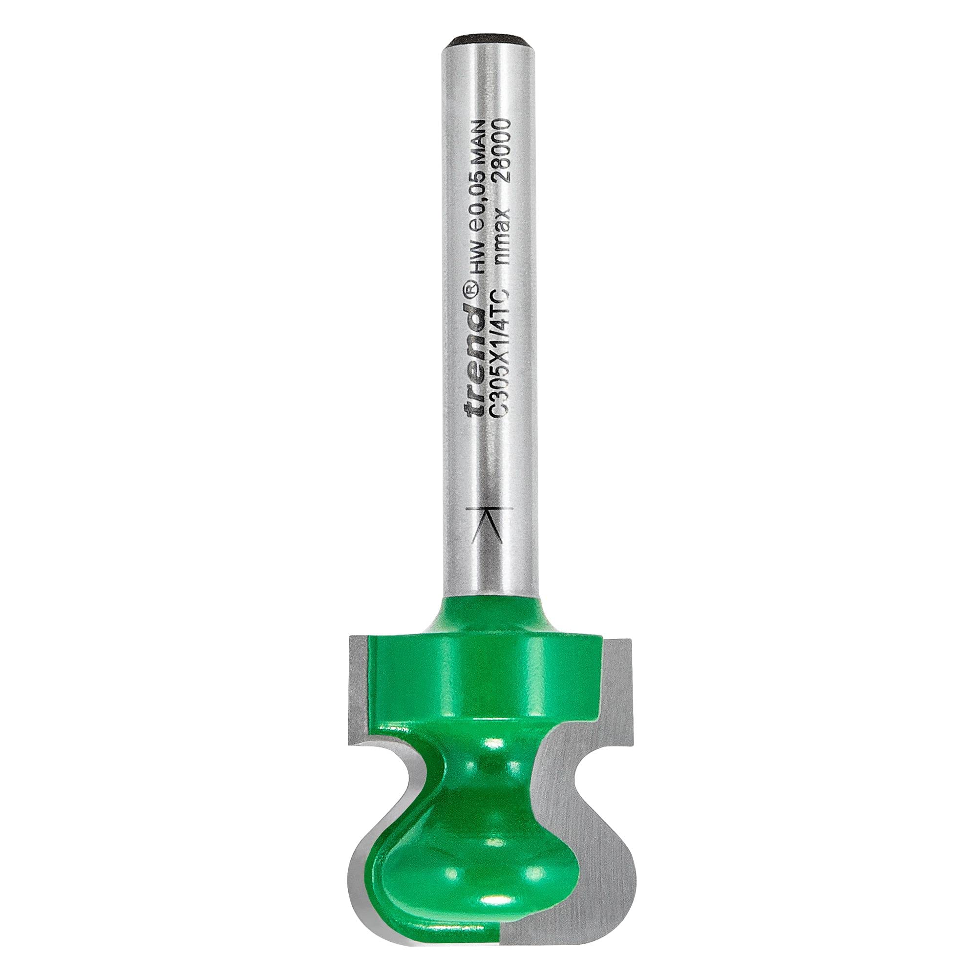 Trend CraftPro frez do uchwytów szuflad, trzpień 1/4 cala, średnica cięcia 19 mm i promień cięcia 4 mm, węglik spiekany (TCT), C305X1/4TC