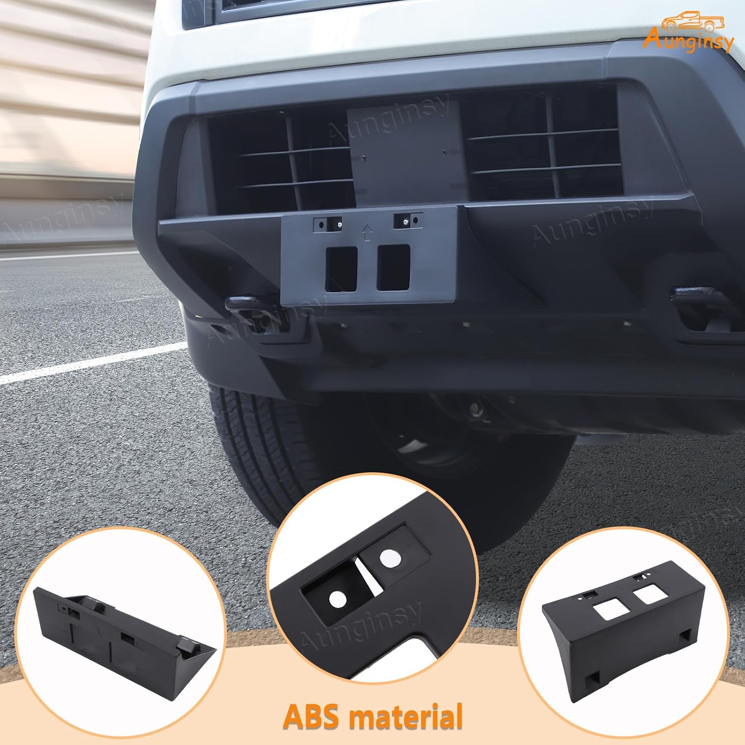 Aunginsy Car Front License Plate Frame Bracket Compatible with Nissan Frontier 2022-2025 2026, ABS Front Bumper License Plate Tag Holder Mounting Mount Adapter Replacement Part #962109BU0A Accessories