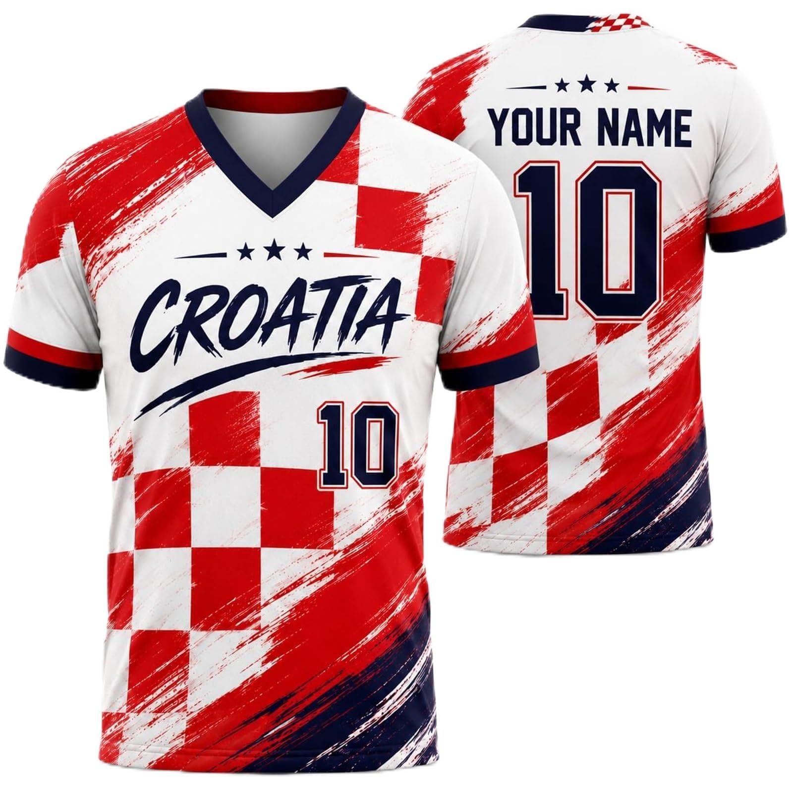 Personalised Name Number Football Shirt 2026 Men Women Youth (Croatia)