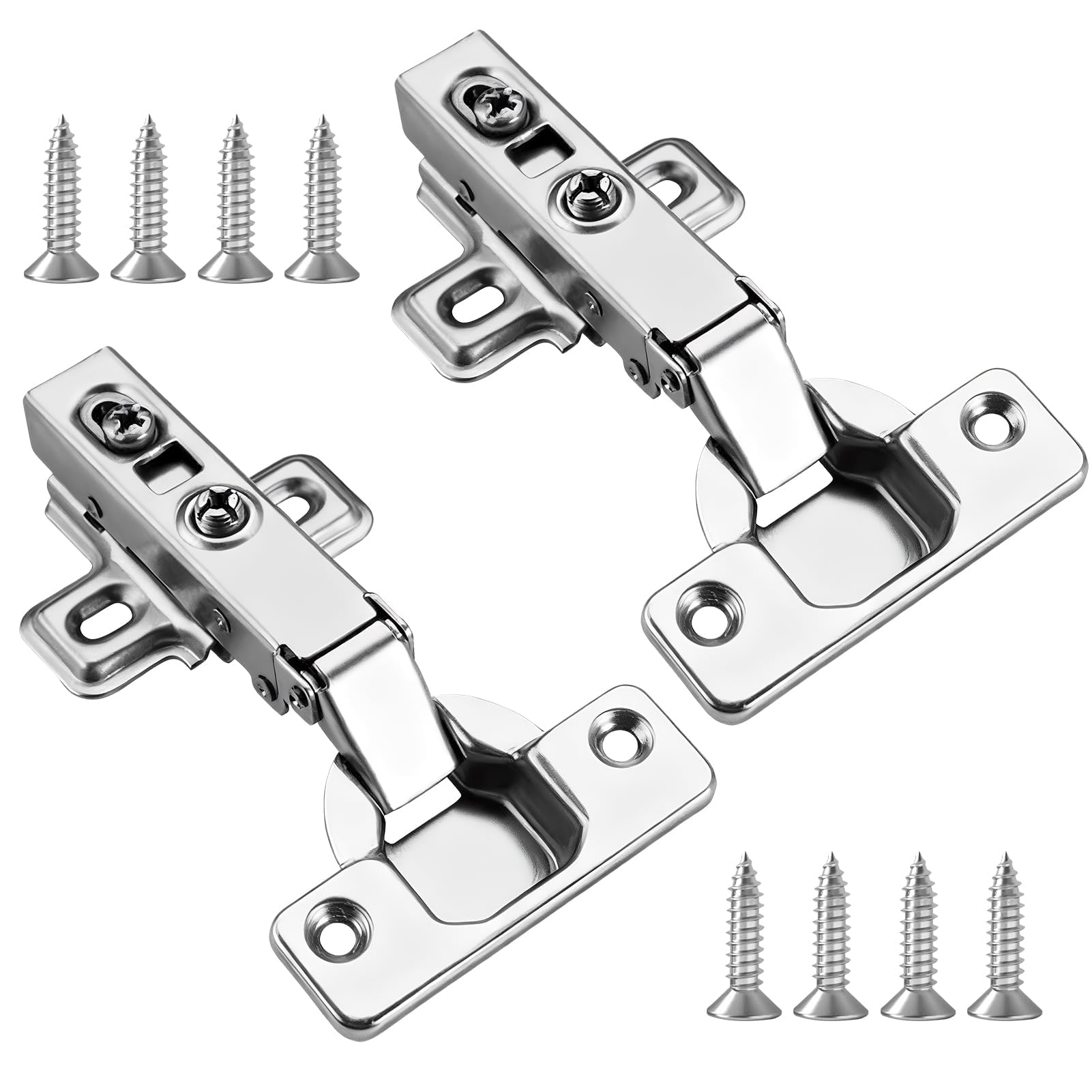 2Pcs Soft Close Hinges, Cabinet Hinges Kitchen Cupboard Hinge Wardrobe Door