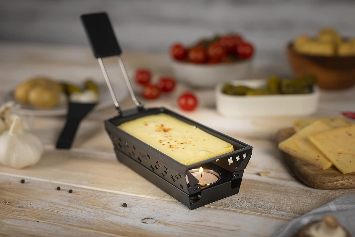 KUHN RIKON 32170 Mini Raclette Set, Black, Steel