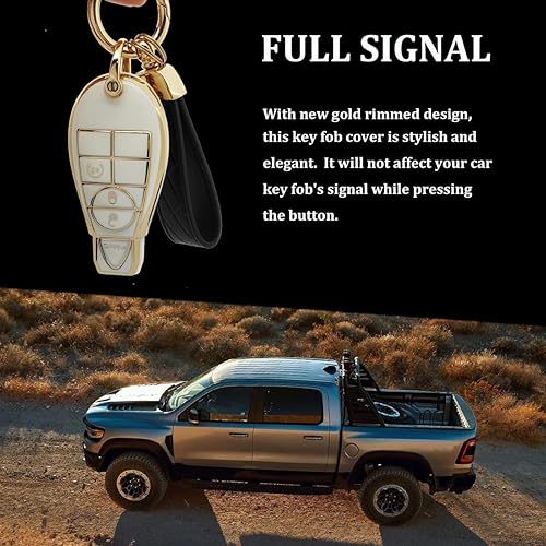 Miniatura 3 de AYGUCEKE Funda protectora de TPU para llavero de camioneta Ram Pickup, Dodge Ram 2500 3500 4500 5500 GQ4-53T Chrysler Jeep Cherokee Laredo IYZC01C