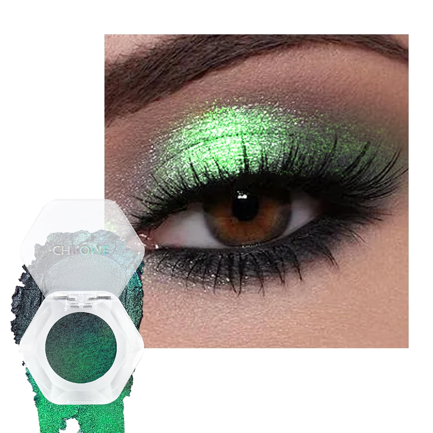 Chameleon Chrome Eyeshadow, Duochrome Multichrome Glitter Eyeshadow Palette