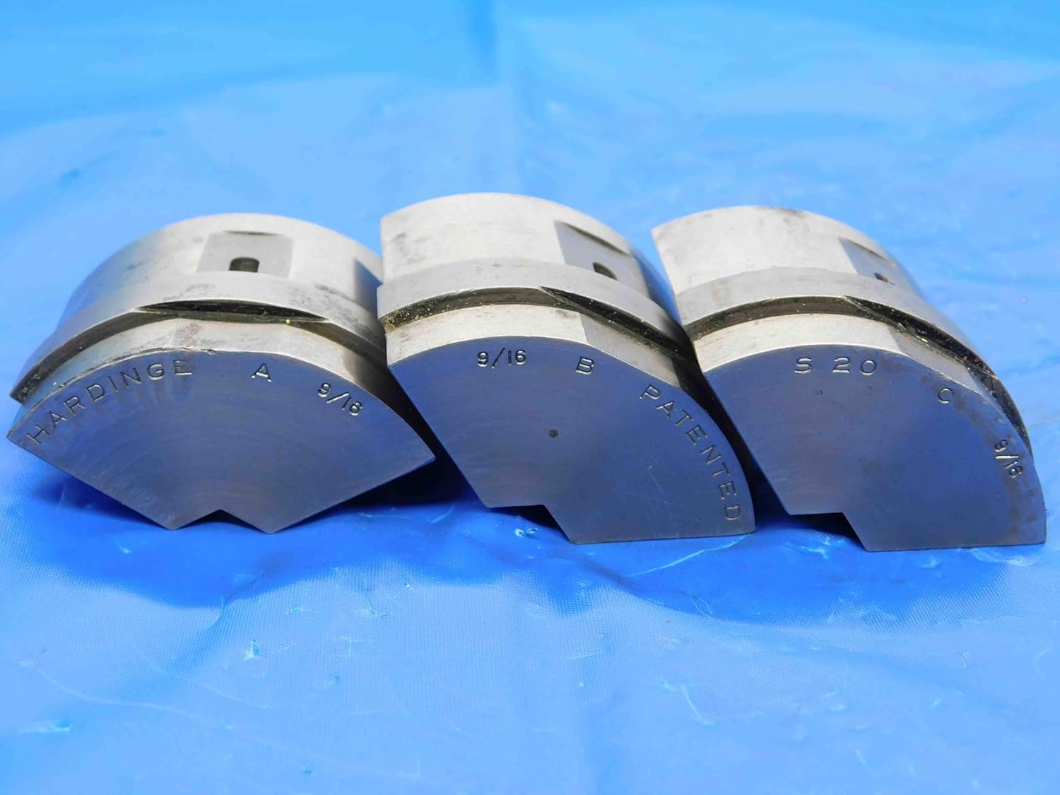 3 PCS HARDINGE S20 Smooth Hexagon Collet Pads 9/16 Size Machinist Tools USA Made - CB2979BH3