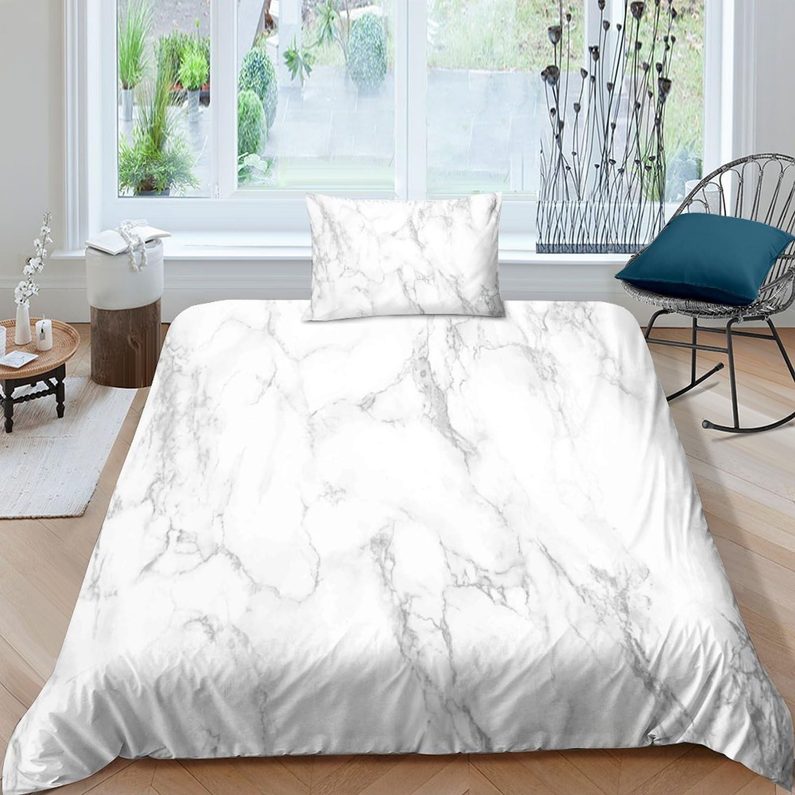 Housse de couette microfibre de qualité supérieure effet marbré 3D