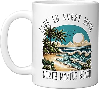 Love in every wave - North Myrtle Beach Ceramic Mug, White