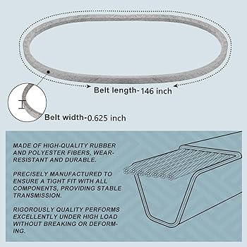 Amazon.com : 5/8 x 146 Lawn Mower Belt Replace for Exmark
