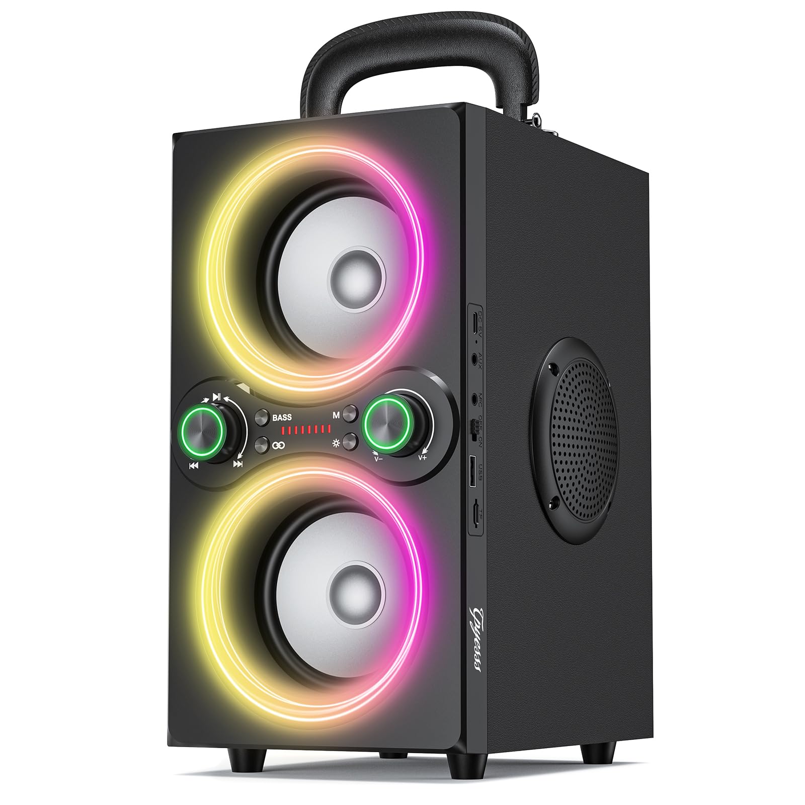TPyesss Bluetooth Speakers, 80W(Peak) Wireless TWS Portable Bluetooth Speaker, Beat-Driven Lights, 100dB Loud Stereo Speaker with BassUp, Speakers with Subwoofer for Outdoor, Party, Camping