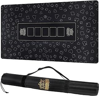 GUTSHOT Faltbare Pokermatte in Casino-Qualität, 119,4 x 68,6 cm, wasserabweisende Poker-Tischdecke, weiches Multi-Spandex, wasserdicht, geräuschfreies Gameplay, inklusive Tragetasche und 2