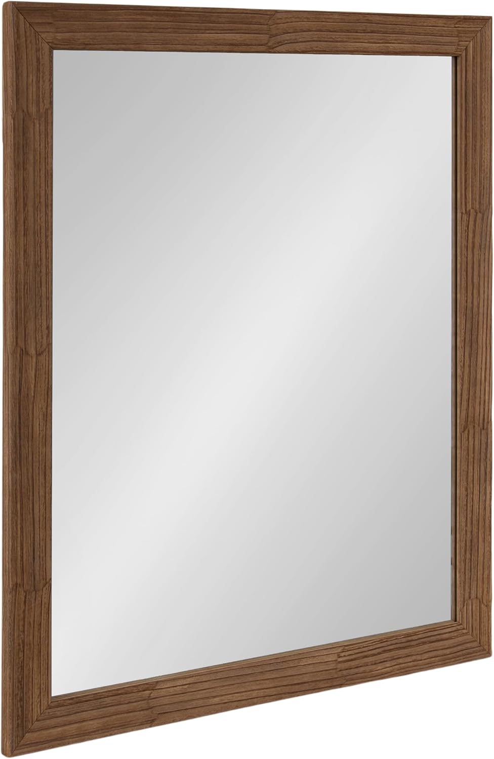 Kate and Laurel Travon Traditional Framed Rectangle Bathroom Vanity Mirror, 26 x 32, Brown, Farmhouse Rectangular Bathroom Mirror for Over Sink or for Use as Entryway or Living Room Decor
