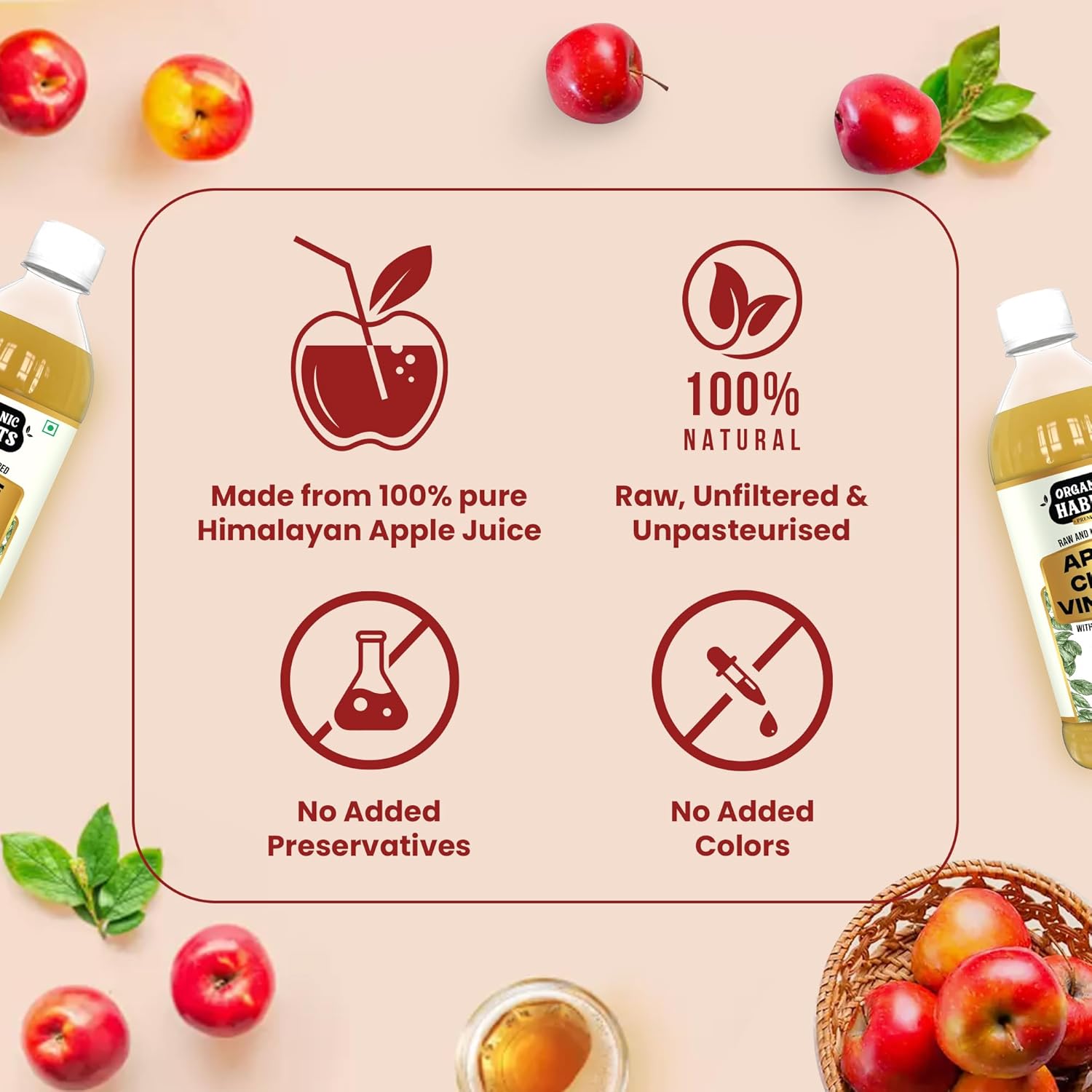 Buy Now Apple Cider Vinegar With Mother 500Ml | Raw Unfiltered Himal...