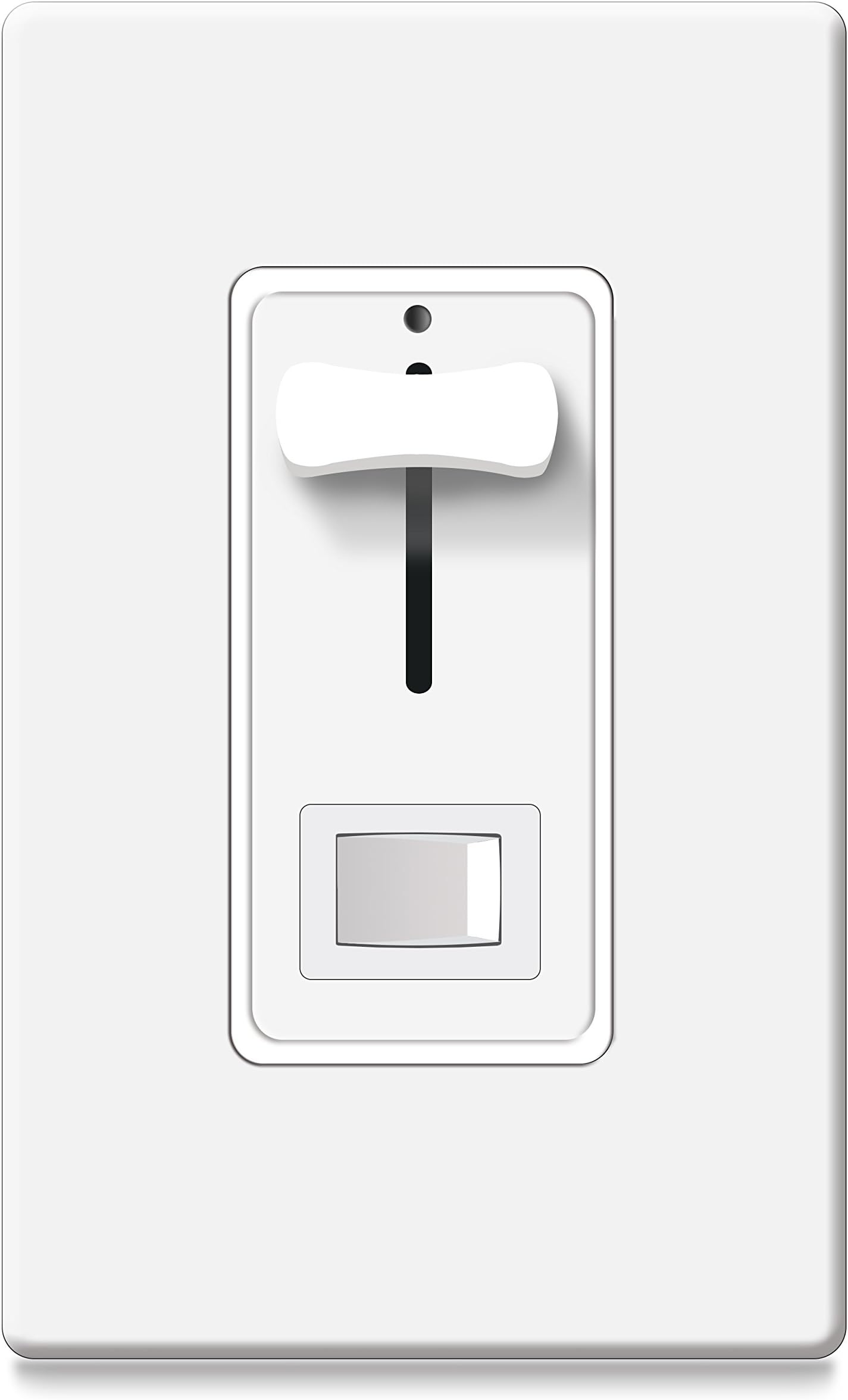 Dimmer Led light Switch 600 Watt max, 3-Way/Single Pole Dimmer Switch, Wall Plate Included-CeilingBay