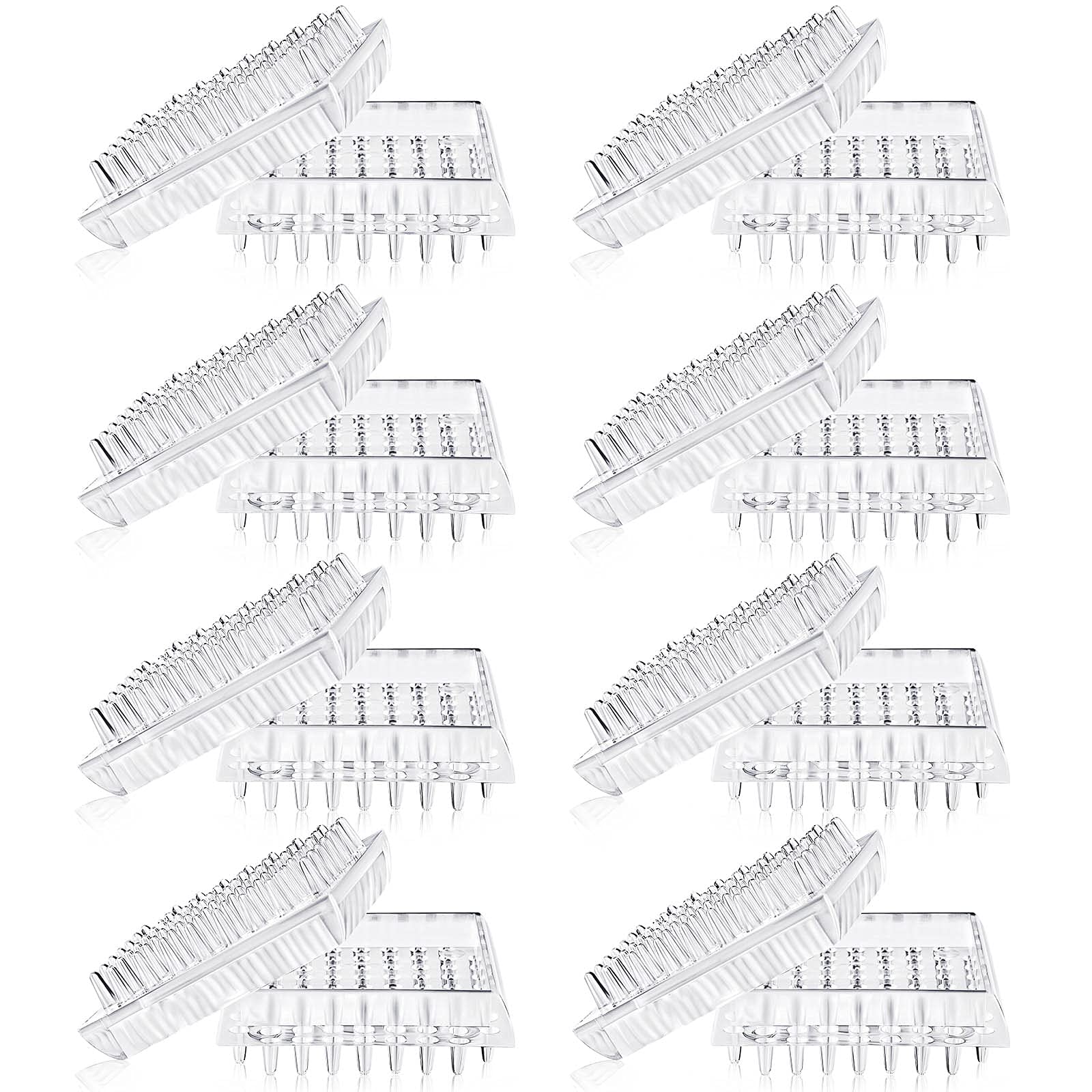 16 Pieces Carpet Protectors Spiked Caster Cups Clear Transparent Plastic Caster Cups Comfortable Touch Spiked Furniture Cup for Sofas, Tables, Chairs