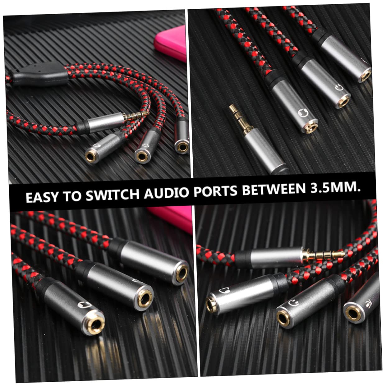 DOITOOL 3piezas Divisor De Audio y Adaptador De Auriculares Compacto para Compartir Sonido Viajes y Salidas Compatible y Dispositivos Portátiles