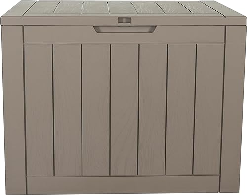 Miniatura 3 de BTEXPERT Caja de almacenamiento para interiores y exteriores, contenedor de cubierta de resina de 30 galones para entrega de paquetes, muebles de