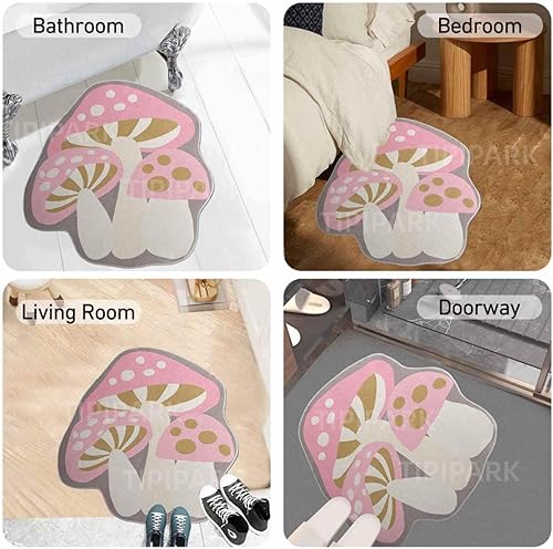 Miniatura 7 de TIPIPARK Alfombra de hongo grande antideslizante suave lavable para dormitorio, baño, sala de estar