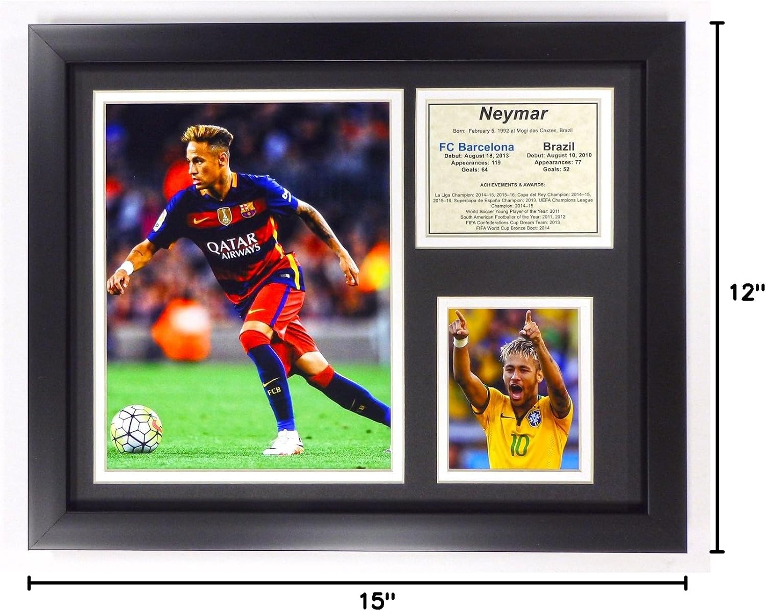 Legends Never Die Neymar Framed 12"x15" Double Matted Photos, Inc.