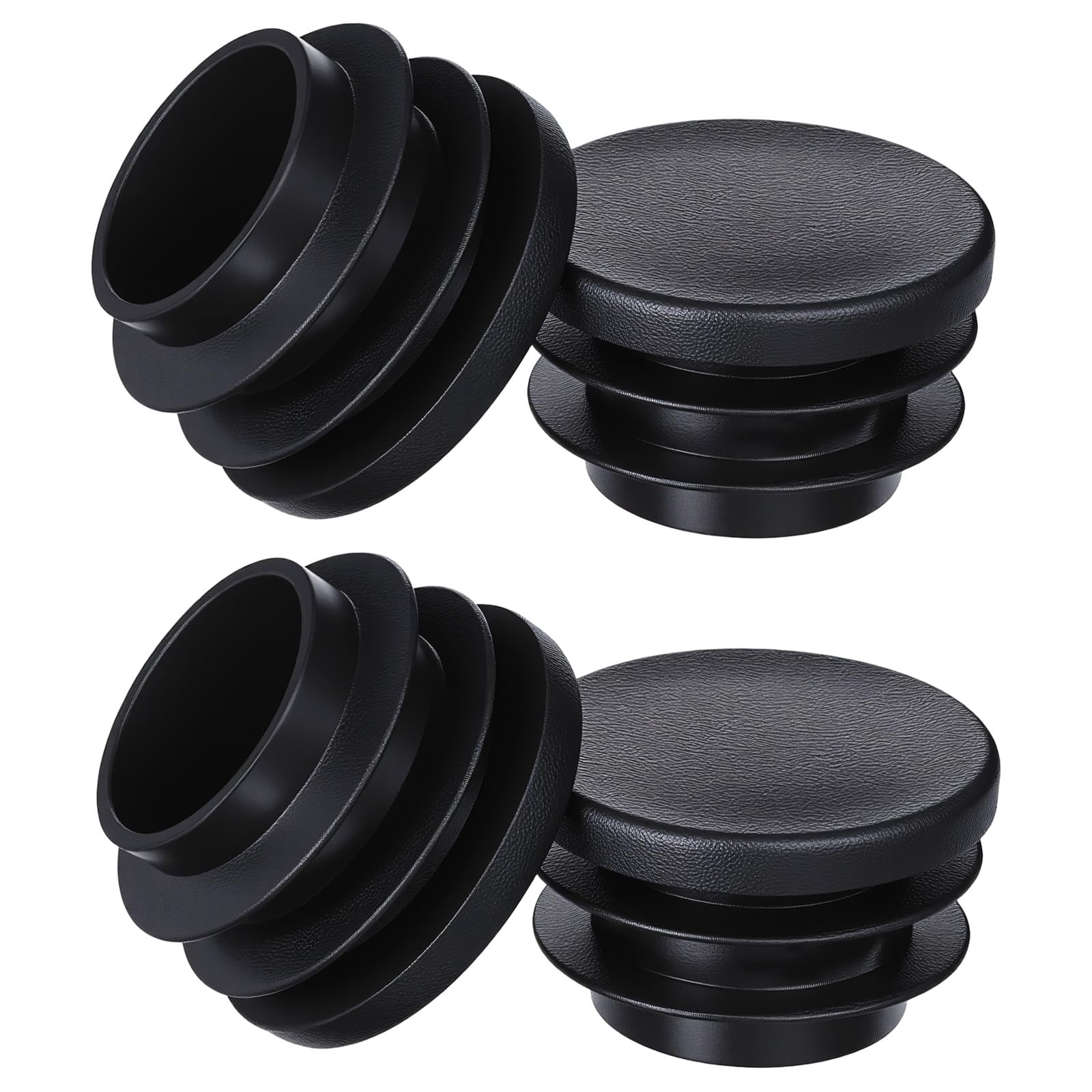 12Pcs Plastic End Caps for Round Tubing Pipe Caps Hole Plugs 1" Black Pipe Metal Tubing End Cap for Round Metal Tube Furniture Slides Glides