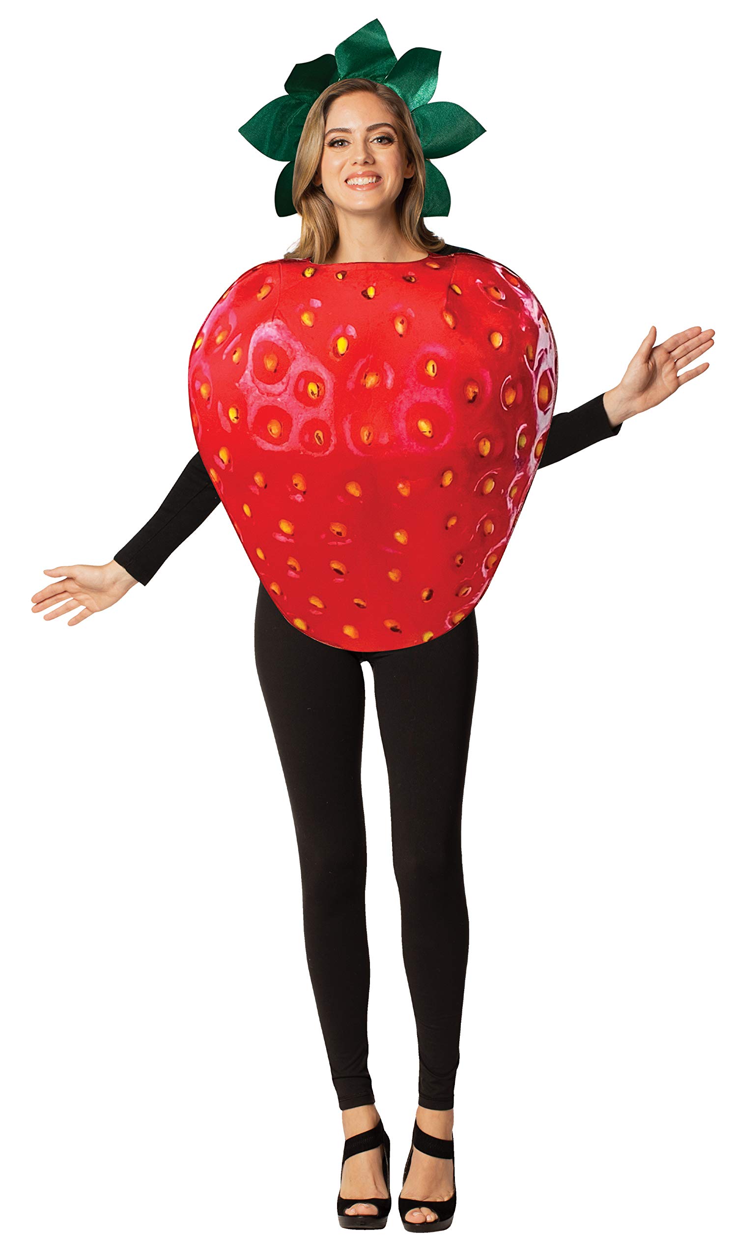 Get Real truskawkowy kostium owocowy jedzenie przebranie impreza cosplay kostiumy na Halloween, dla dorosłych jeden rozmiar