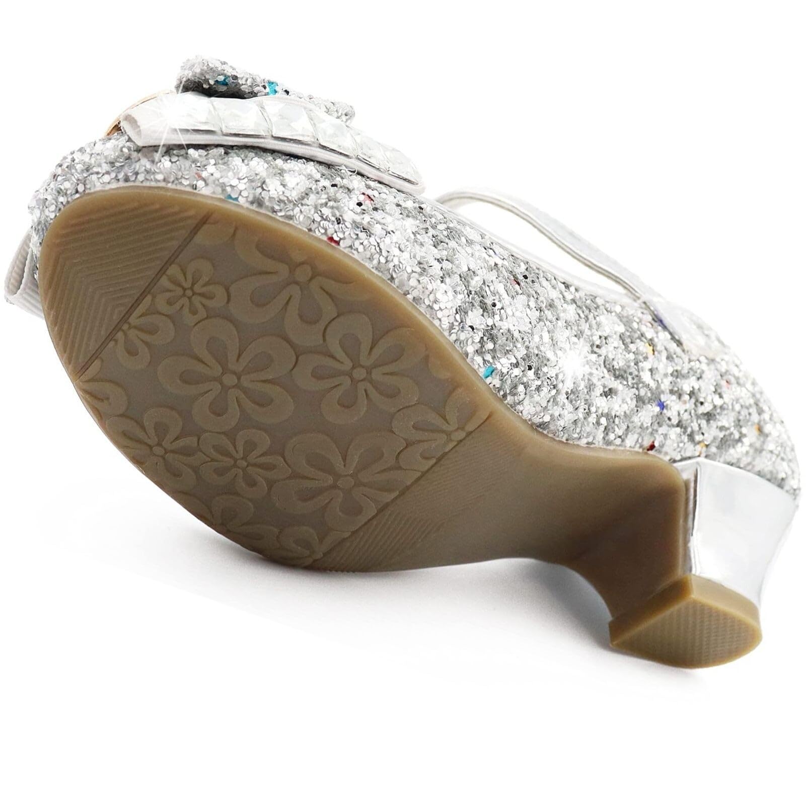 Stöckelschuhe für Mädchen Prinzessin Glitzer Absatz Schuh Ballerina