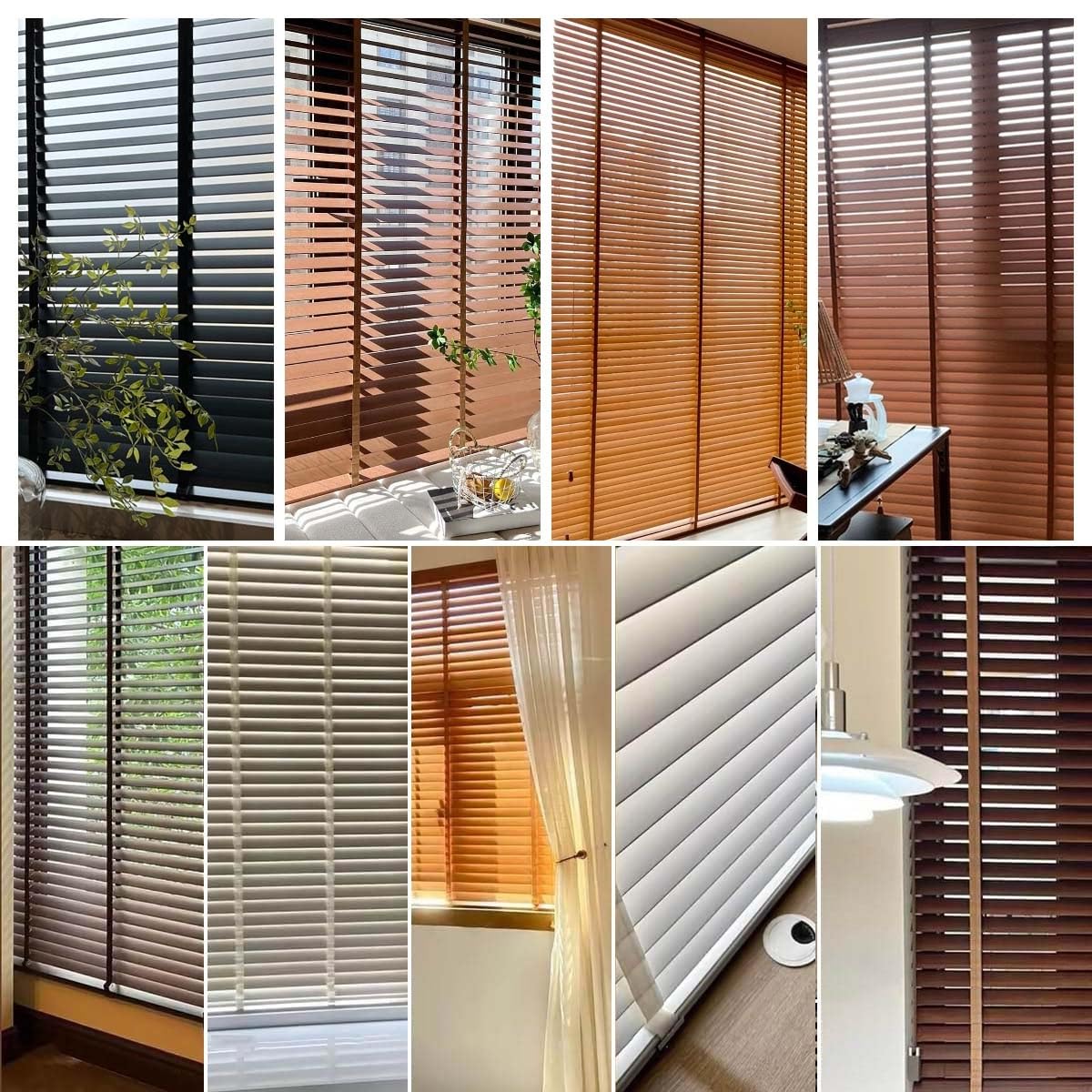 Holzjalousien Fenster Innen Holzjalousie 5cm Lamellen Horizontal Jalousette für Fenster Sonnenschutz/Sichtschutz Venezianische Jalousie W 30/60/80/100/110/120/160cm(Red Brown)
