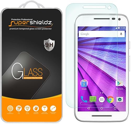 Supershieldz Protector de pantalla de vidrio templado diseñado para Motorola Moto G (3ª generación), antiarañazos, sin burbujas