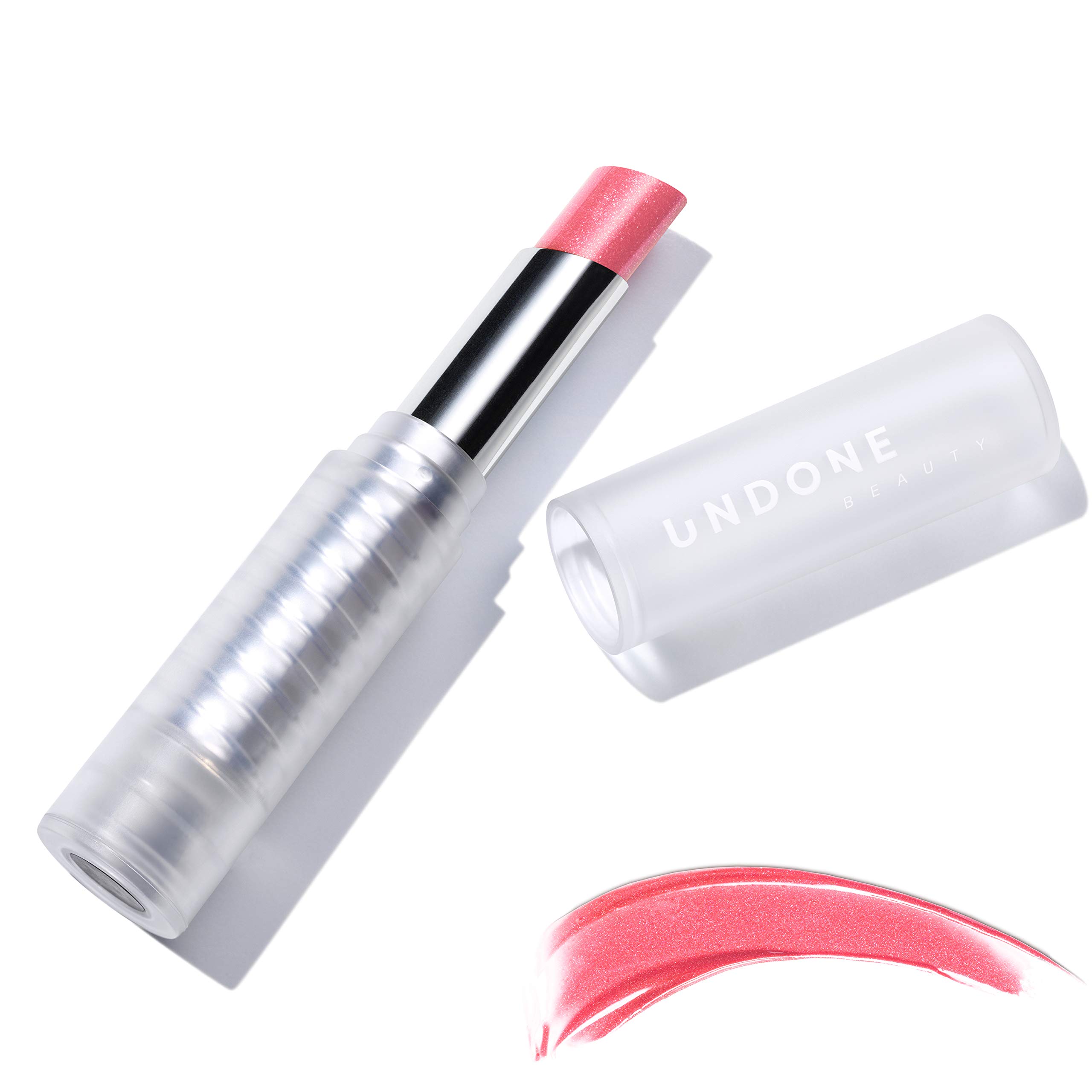 UNDONE BEAUTYLight on Lip Reflecting, Amplifying Lipstick with Sheer, Buildable, Hydrating Color and Aloe, Coconut & Volume Enhancing Pigment - Vegan and Paraben & Cruelty Free - Coral Pop