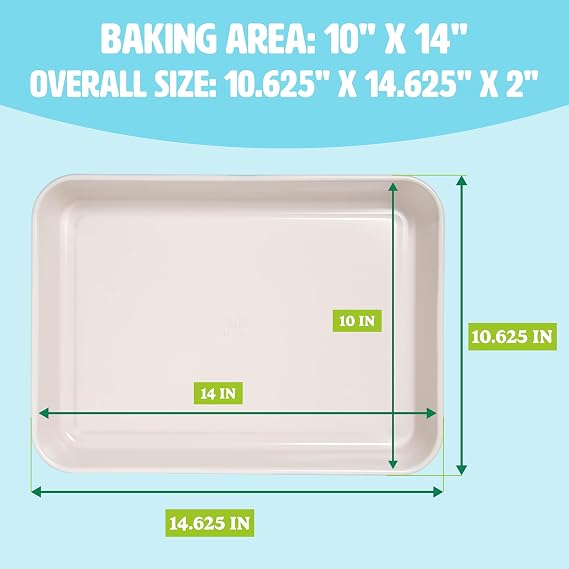 Tasty Clean Ceramic 14-Inch x 10-Inch Roasting Pan, Durable Aluminized Steel for Professional Results, Clean Ceramic Nonstick Coating, Oven Safe to 425F, Dishwasher Safe, Aqua