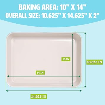 Tasty Clean Ceramic 14-Inch x 10-Inch Roasting Pan, Durable Aluminized Steel for Professional Results, Clean Ceramic Nonstick Coating, Oven Safe to 425F, Dishwasher Safe, Aqua