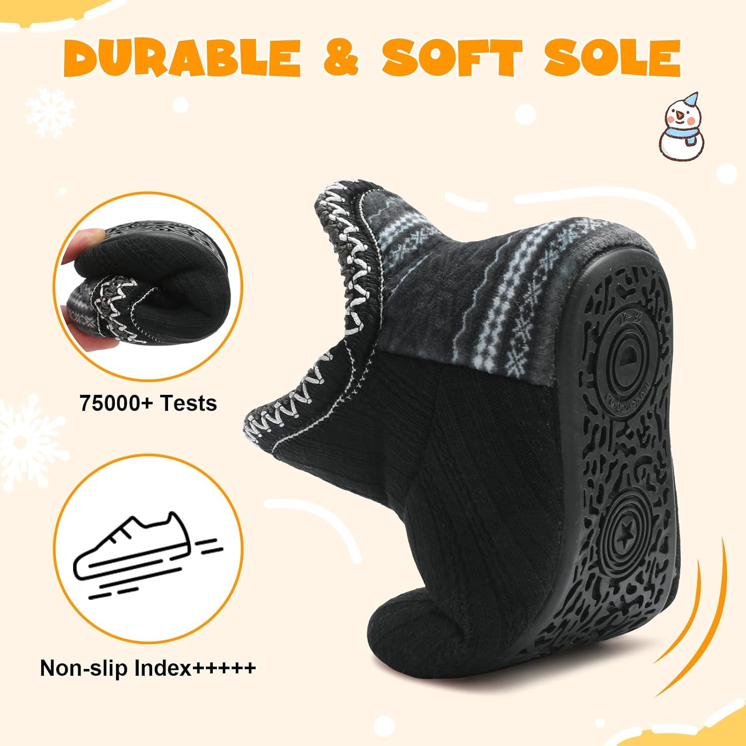 LeIsfIt Toddler Slippers Boys Girls Cozy Warm House Shoes Kids Non-slip Winter Slipper Booties Slip on Plush Lining Sock Slippers - Image 5