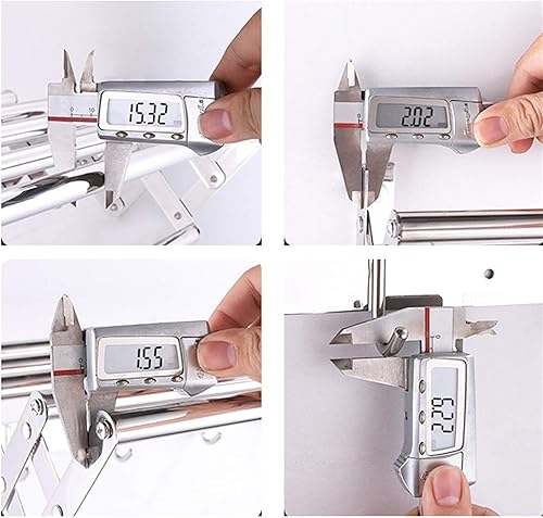 Miniatura 8 de MSCEE Estante de secado de ropa plegable para ropa para colgar en la pared, ahorrador de espacio, de acero inoxidable, ajustable, para interiores y