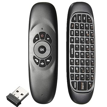 C120 All-in-One 2.4GHz Air Mouse QWERTY Keyboard Remote Controller with Nano USB Receiver for HDTV Computer Android (57 Keys)