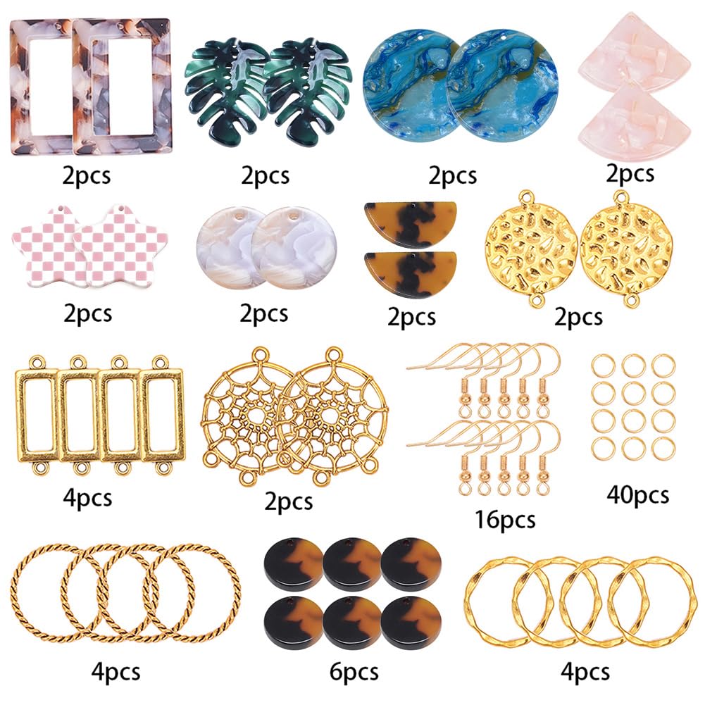 Kit Fai Da Te Con 80 Ciondoli A Cuore In Resina, Colori Caramella, Con Anellini In Ferro, Per Creare Orecchini, Collane E Bracciali Fai-da-te